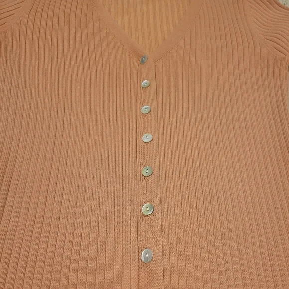 Heartloom Alma Cardigan Dress Ribbed Knit Duster Sweater Long Orange Medium - Picture 9 of 13